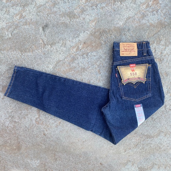 Deadstock NEW WITH TAG Vintage 1990's Levi's 550 Dark Blue Jeans - Picture 1 of 5